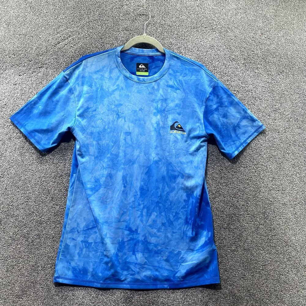 Quicksilver‎ Surf T-Shirt Men XS Blue Tie Dye UPF 50+ Chlorine Resistant